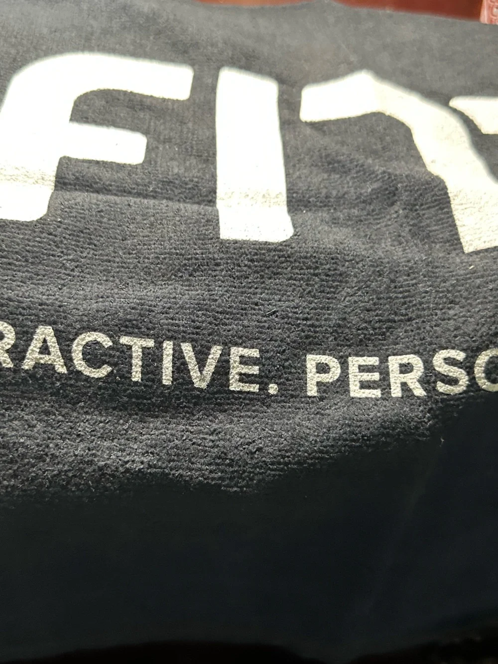 4pcs Black Graphic Towel with Large White Text